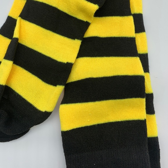 Yellow & Black Striped Thigh High Socks - Picture 6 of 6